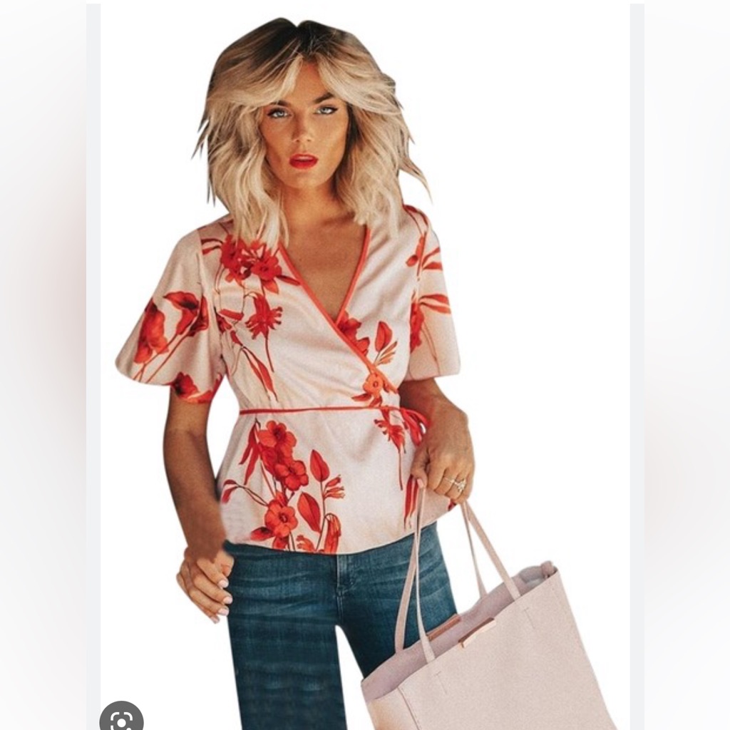 Ted Baker Pink Melonyy Fantasia Wrap Blouse